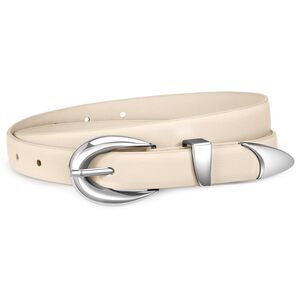 Womens Skinny Leather Belt For Jeans Dresses Pants,ladies Thin Waist Silver🐬